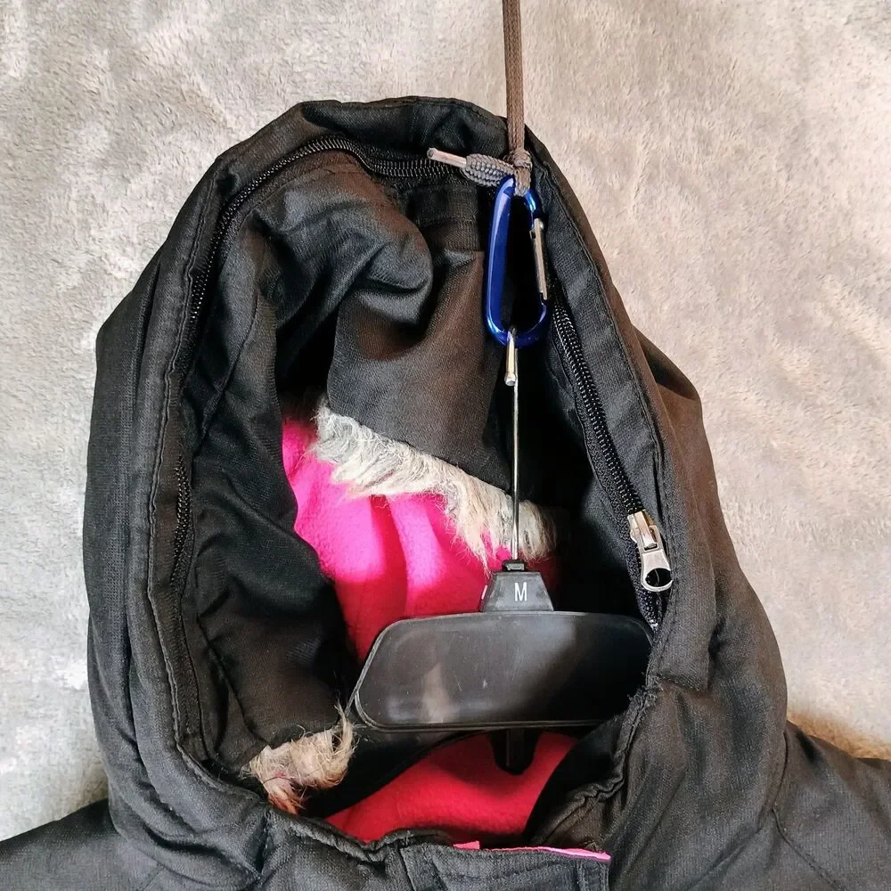 Girls ZeroXposure Ski Snow Parka Jacket Black And Pink Faux Fur Hood 14/16